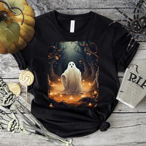 Halloween Ghost In The Forest Shirt, Dark Academia Ghost Halloween T-Shirt